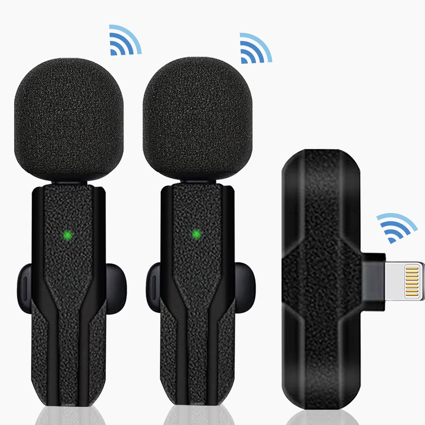 3 in 1 Wireless Lavalier Microphones for Iphone, Ipad, Android, Camera, USB-C Microphone, Mini Microphone with Noise Reduction F