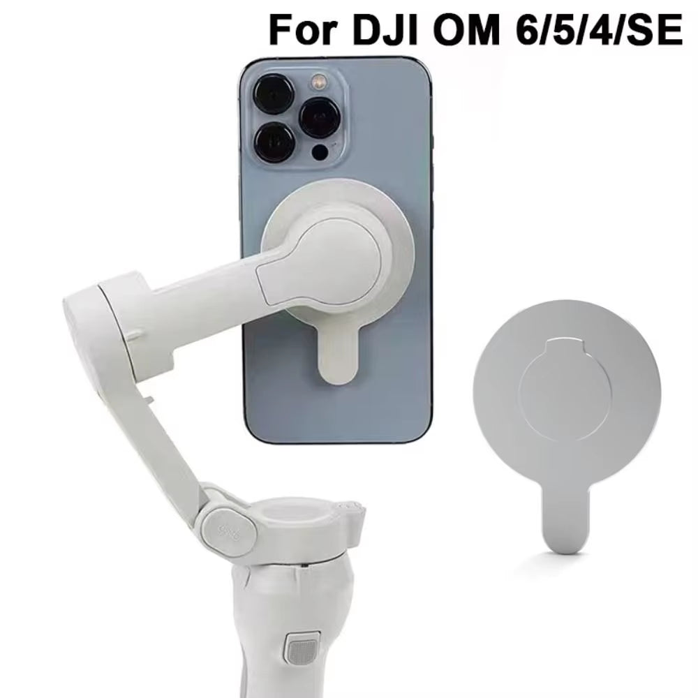 Strong Magnetic Phone Mount for  Osmo Mobile 6/OM 5/OM4 SE Handheld Stabilizer Aluminum for Magsafe Bracket Anti-Lost Holder