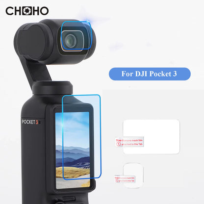 For DJI Osmo Pocket 3 Accessories Screen Protector + Lens Protect Tempered Glass HD Hard Clear for Dji OSMO Pocket3 Camera