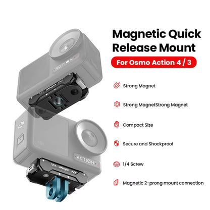 Magnetic Quick Release Adapter Mount Camera Stand Mount Adapter with 1/4 Inches Screw for  OSMO Action 4/3 Camera