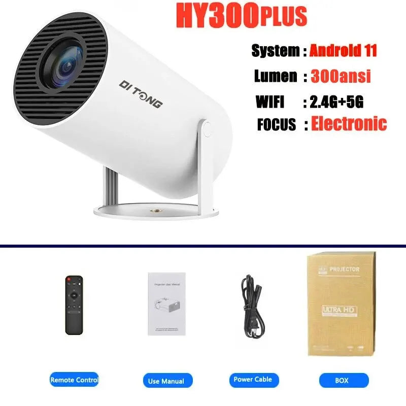 HY300 plus HD Projector Portatil 4K 1280X720P Android Wifi LED Video Home Theater Cinema Phone Mini Games Proyector Movie