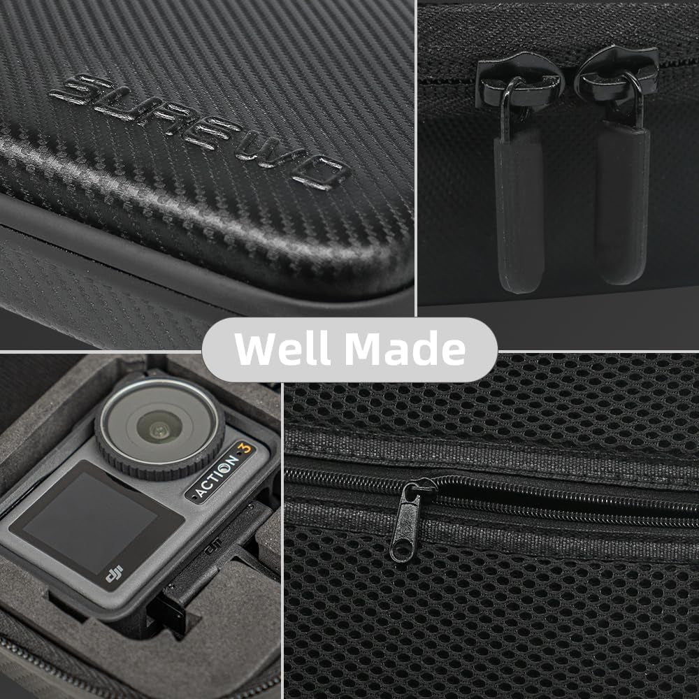 Carrying Case Compatible with DJI Osmo Action 5 Pro/4/3, Surface-Waterproof Travel Portable Bag for Action 5 Pro/4/3 Adventure Combo Accessories