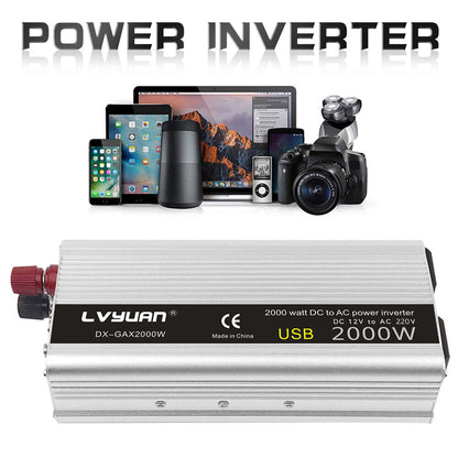 Power Inverter 2000W Peak 12V DC to 240V AC Caravan Converter USB Adapter Trip