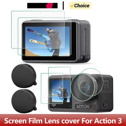 Tempered Glass Screen Protector Film Lens Protection Cover for  OSMO Action 3 Action Camera Accessories