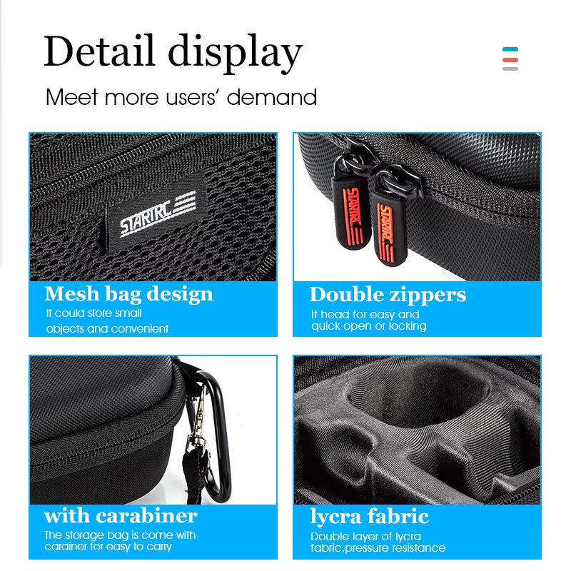 Carrying Case for  Action 2 Camera Durable Storage Bag Portable Handbag for  Osmo Action 2 Sports Camera Case Accessories