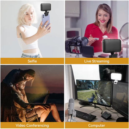 Selfie Light Rechargeable LED Phone Light Portable Photo Light Phone Light for Selfie Zoom Conference Video Makeup Live Stream