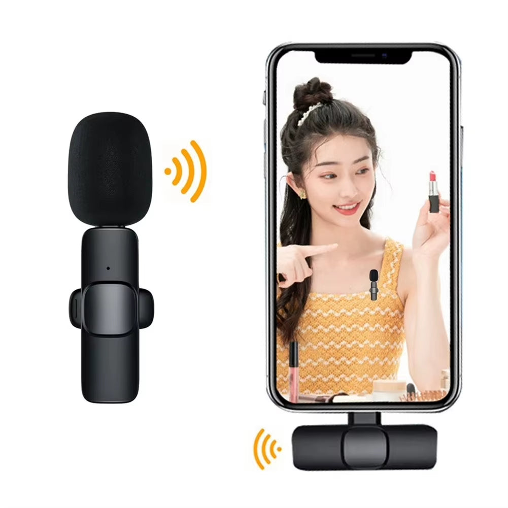 Wireless Lavalier Microphone Professional Lapel Noise Reduction Wireless Lavalier Microphones for Video Recording Interview