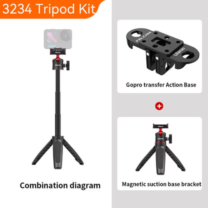 Ulanzi MT-50 Magnetic Tripod for  Osmo Action 5 4 3 Adjustable Underwater Selfie Stick Stand Mount Action Camera Accessories