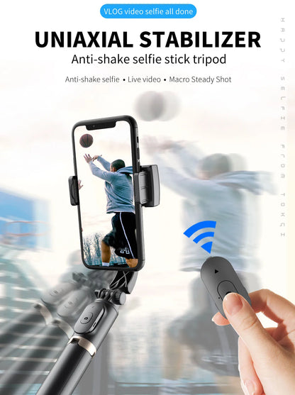 Handheld Gimbal Smartphone Bluetooth Handheld Stabilizer with Tripod Selfie Stick Folding Gimbal for Smartphone Xiaomi Iphone