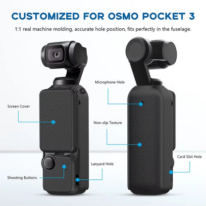 Silicone Case Protective Cover Anti-Scratch Protective Housing Shell Waterproof for  Osmo Pocket 3 Gimbal Lens Cap