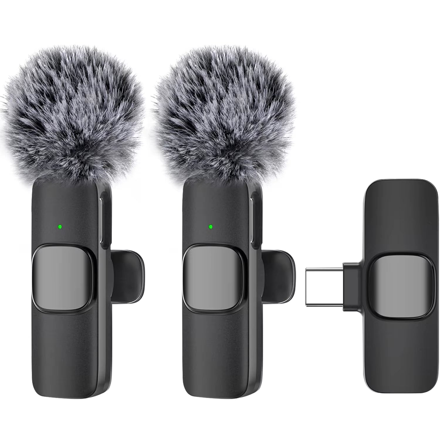 3 in 1 Wireless Lavalier Microphones for Iphone, Ipad, Android, Camera, USB-C Microphone, Mini Microphone with Noise Reduction F