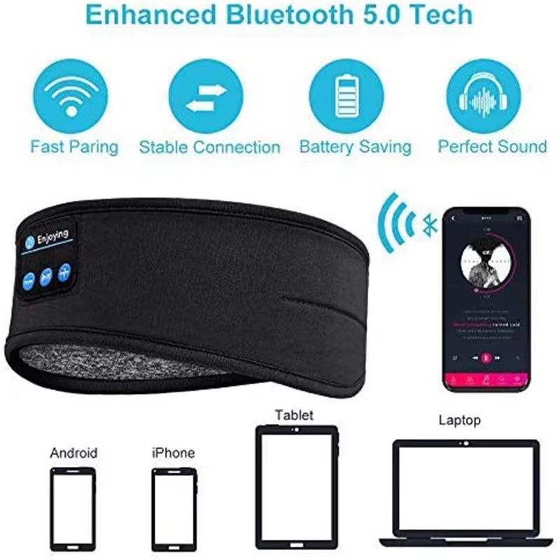 Fone Bluetooth Sleeping Headphones Eye Mask Sleep Headphone Bluetooth Headband Soft Elastic Comfortable Wireless Music Earphones