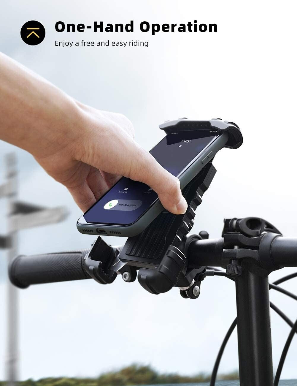 Bike Phone Holder Mount, Bicycle Mobile Holder - Lamicall Motorcycle Phone Holde