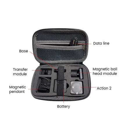 Carrying Case for  Action 2 Camera Durable Storage Bag Portable Handbag for  Osmo Action 2 Sports Camera Case Accessories