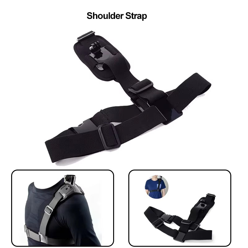 Backpack Shoulder Strap Mount Pack Mounts for Gopro Hero 13 12 11 10 9 8 7 6 5 SJCAM Insta360 X4 X3 DJI Osmo Action 5 4 3 Camera