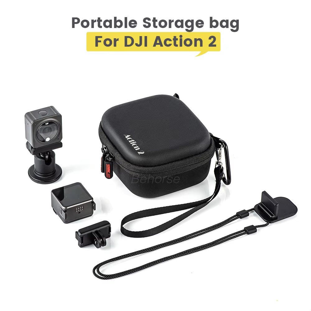 Carrying Case for  Action 2 Camera Durable Storage Bag Portable Handbag for  Osmo Action 2 Sports Camera Case Accessories