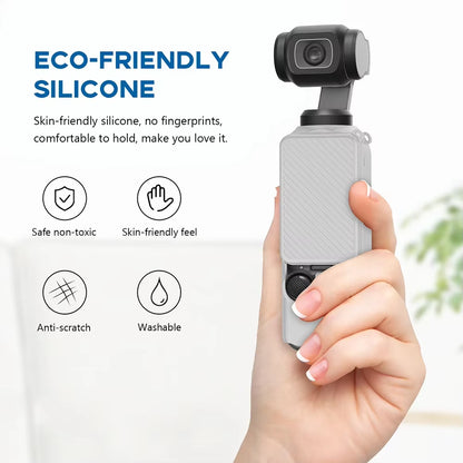 Silicone Case Protective Cover Anti-Scratch Protective Housing Shell Waterproof for  Osmo Pocket 3 Gimbal Lens Cap