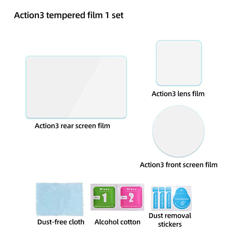 Tempered Glass Screen Protector Film Lens Protection Cover for  OSMO Action 3 Action Camera Accessories