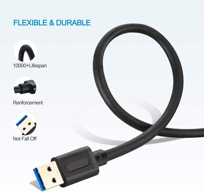 USB 3.0 a to a Male Cable 6Ft,Usb to USB Cable USB Male to Male Cable USB Cord with Gold-Plated Connector for Hard Drive Enclosures, DVD Player, Laptop Cooler (6Ft/1.8M)