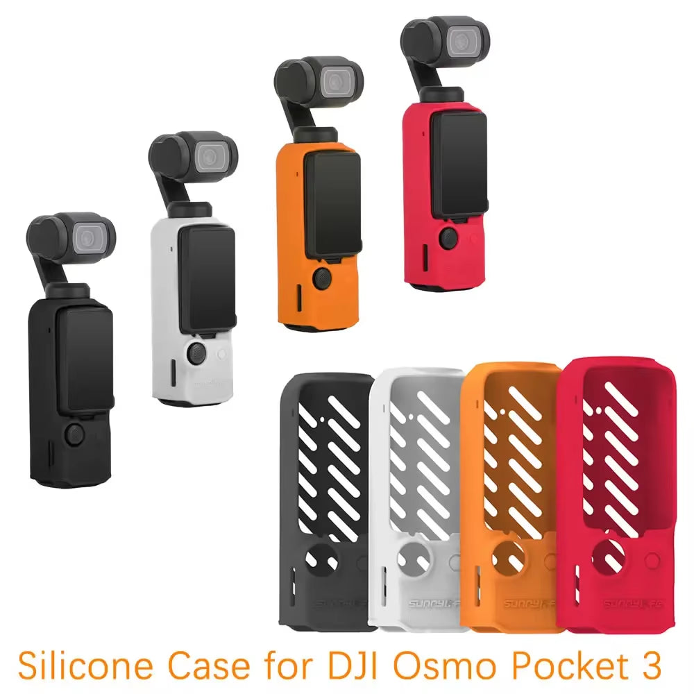 Silicone Case for  Pocket 3 Handle Protective Cover Lens Cap Soft Shell for  Osmo Pocket 3 Gimbal Camera Accessories