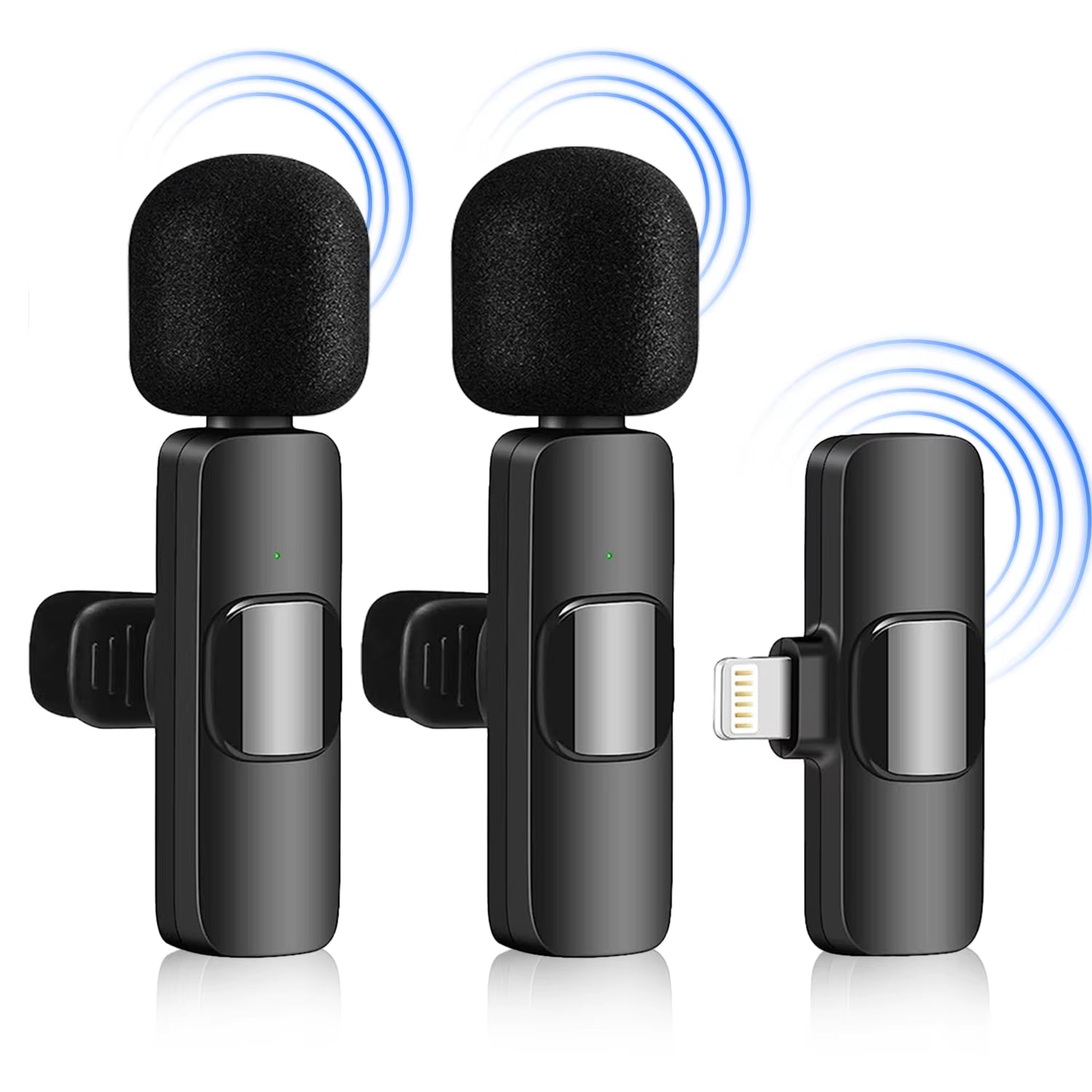 3 in 1 Wireless Lavalier Microphones for Iphone, Ipad, Android, Camera, USB-C Microphone, Mini Microphone with Noise Reduction F