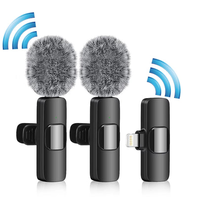 3 in 1 Wireless Lavalier Microphones for Iphone, Ipad, Android, Camera, USB-C Microphone, Mini Microphone with Noise Reduction F