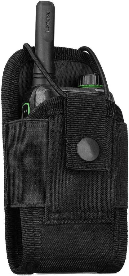 Molle Radio Holder Walkie Talkie Pouch Case for Duty Belt Radio Holster Tactical Hunting Intercom Bag (1 Pack, Black)