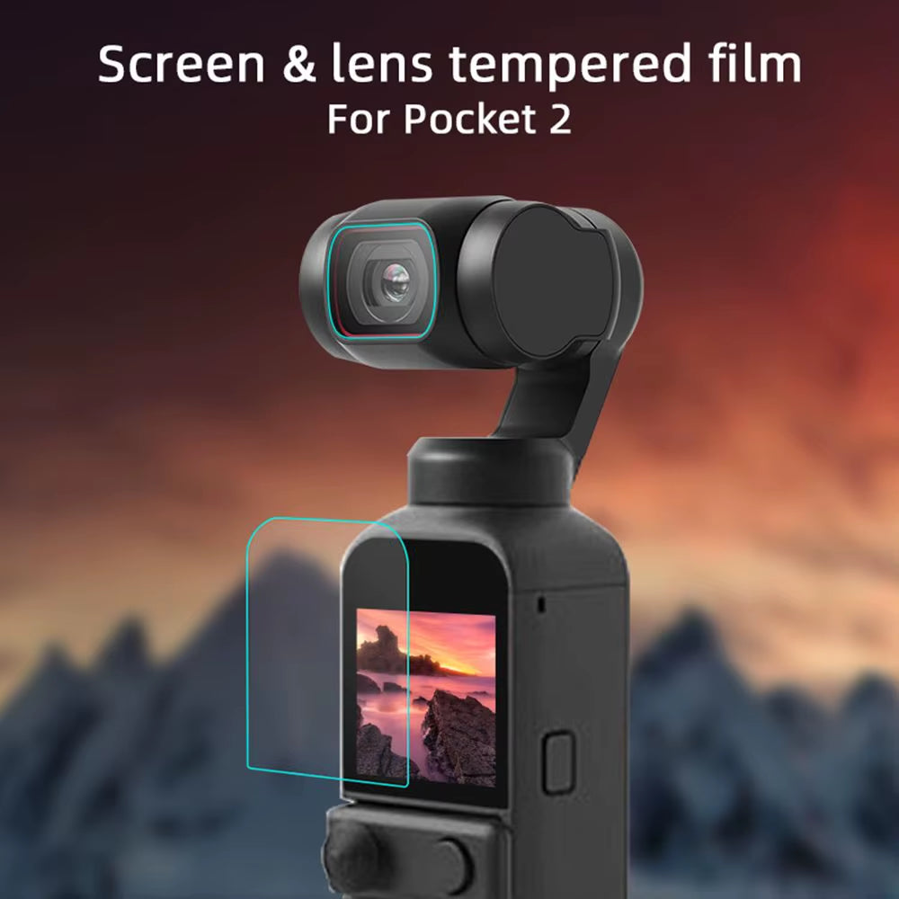 9H Tempered Glass for  Osmo Pocket 2 Gimbal Camera Lens Protective Glass Anti-Scratch Screen Protector Accessories