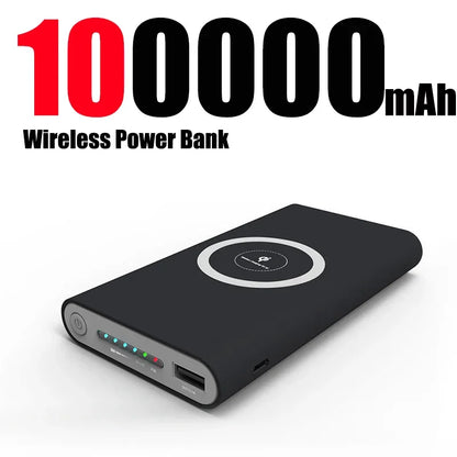 200000Mah Power Bank Two-Way Wireless Fast Charging Powerbank Portable Charger Type-C External Battery for Samsung Iphone Xiaomi