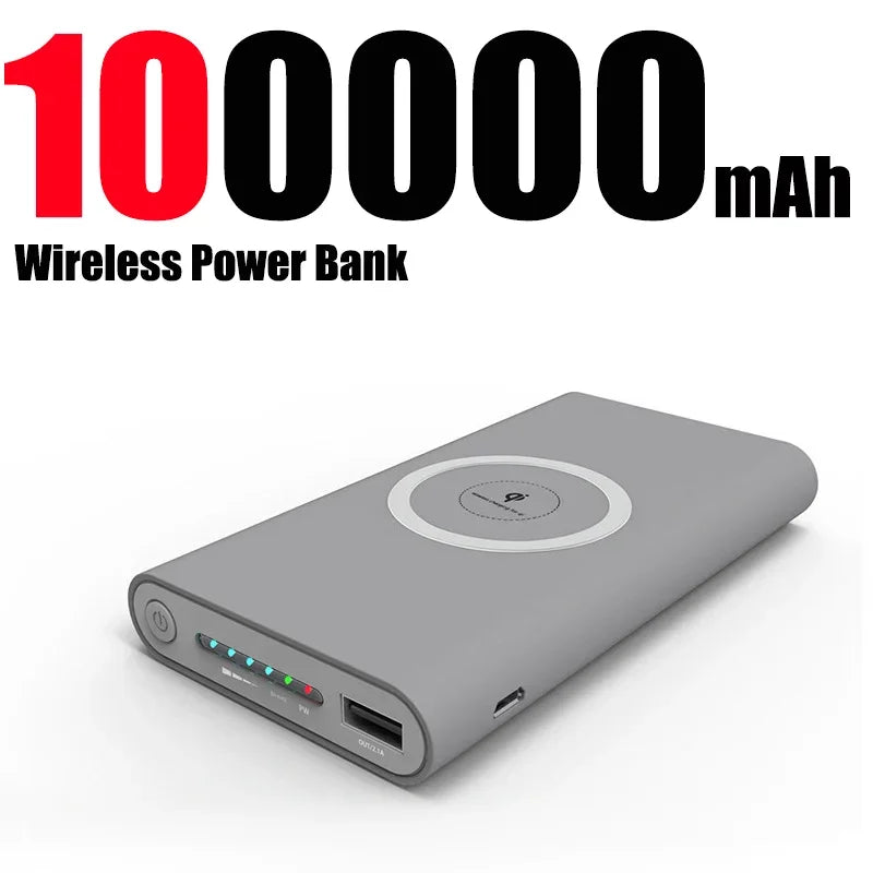 200000Mah Power Bank Two-Way Wireless Fast Charging Powerbank Portable Charger Type-C External Battery for Samsung Iphone Xiaomi