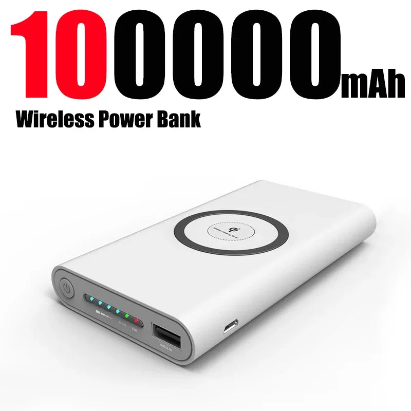 200000Mah Power Bank Two-Way Wireless Fast Charging Powerbank Portable Charger Type-C External Battery for Samsung Iphone Xiaomi