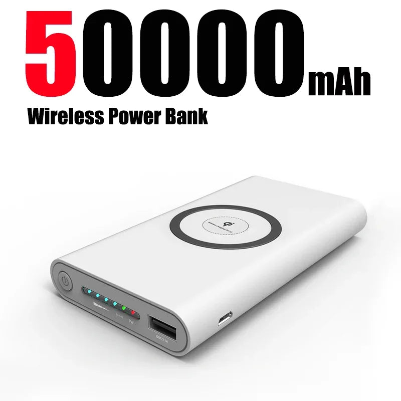 200000Mah Power Bank Two-Way Wireless Fast Charging Powerbank Portable Charger Type-C External Battery for Samsung Iphone Xiaomi