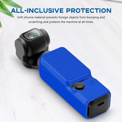 Silicone Case Protective Cover Anti-Scratch Protective Housing Shell Waterproof for  Osmo Pocket 3 Gimbal Lens Cap