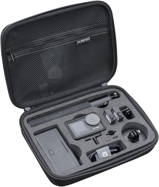 Carrying Case Compatible with DJI Osmo Action 5 Pro/4/3, Surface-Waterproof Travel Portable Bag for Action 5 Pro/4/3 Adventure Combo Accessories