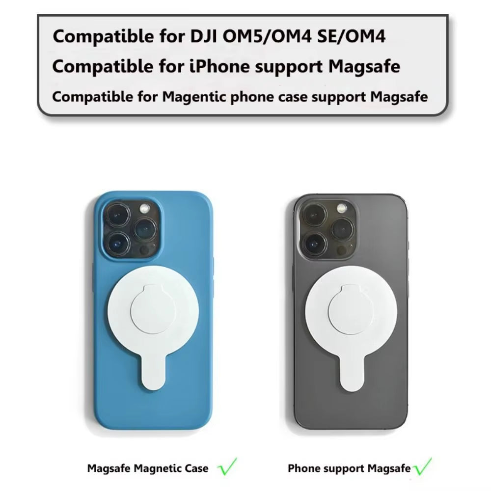 Strong Magnetic Phone Mount for  Osmo Mobile 6/OM 5/OM4 SE Handheld Stabilizer Aluminum for Magsafe Bracket Anti-Lost Holder