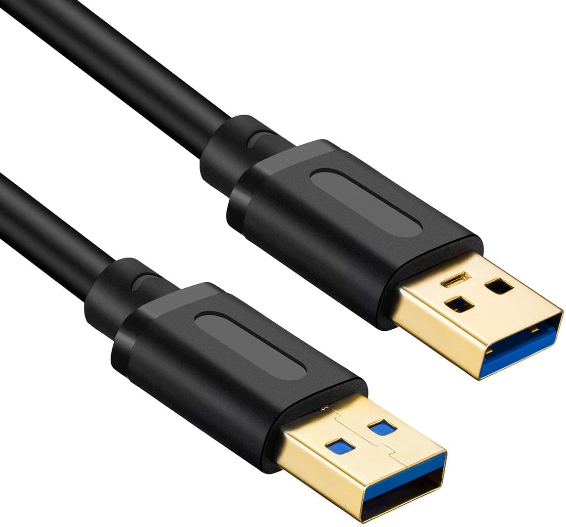 USB 3.0 a to a Male Cable 6Ft,Usb to USB Cable USB Male to Male Cable USB Cord with Gold-Plated Connector for Hard Drive Enclosures, DVD Player, Laptop Cooler (6Ft/1.8M)