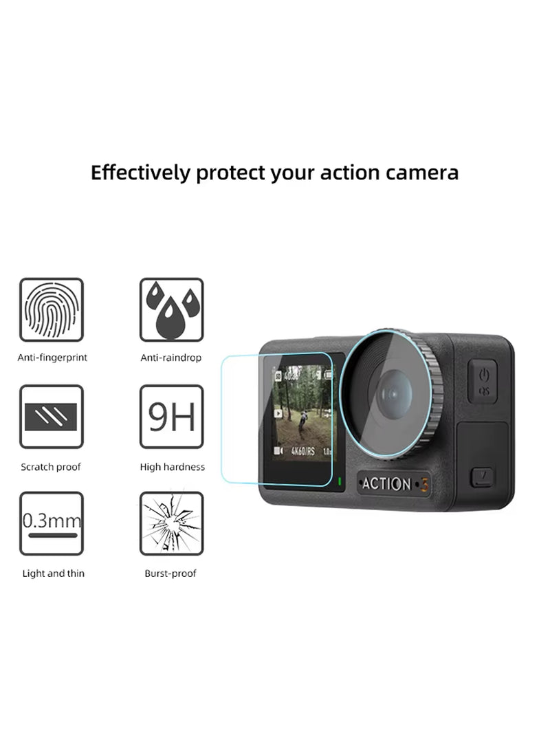 Tempered Glass Screen Protector Film Lens Protection Cover for  OSMO Action 3 Action Camera Accessories