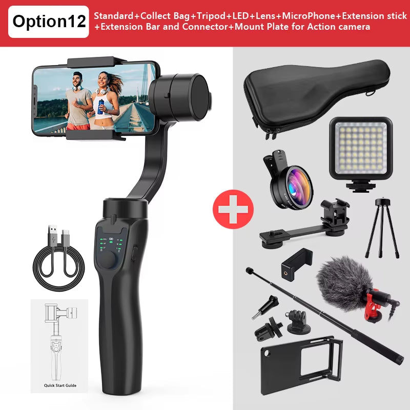 F8 3 Axis Gimbal Handheld Stabilizer for Phone Holder Video Record for Xiaomi Iphone Stabilizer Cellphone Gimbal Smartphone