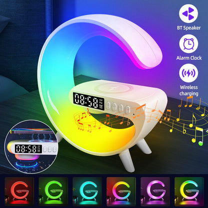 LED Lamp Smart G Bluetooth Speaker Wireless Charger RGB Alarm Clock Night Light