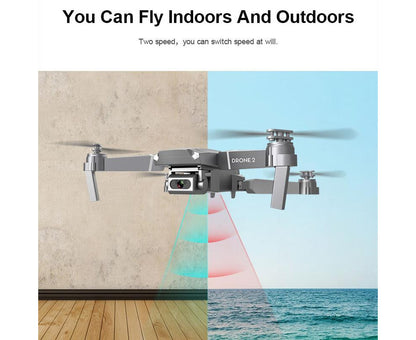 Drones E68 Hd Wide Angle 4K Wifi Drone with Remote Control - Grey