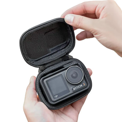 XFJI Storage Bag Portable Mini Box Sports Camera PU Waterproof Protective Case for  Osmo Action 5PRO 4 3 Camera Accessories