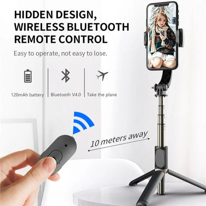 Mobile Video Stabilizer Bluetooth Selfie Stick Tripod Gimbal Stabilizer for Smartphone Live Vertical Shooting Bracket