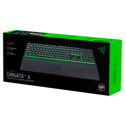 Ornata V3 X Full-Size Wired Membrane Gaming Keyboard for PC, Chroma RGB, Wrist Rest, Black