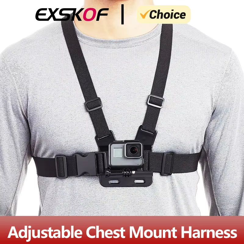 Adjustable Chest Mount Harness Strap for Gopro Hero 12 11 10 9 8 7 6 5 4 SJCAM Insta360 X2 X3 DJI Osmo Action Camera Accessories