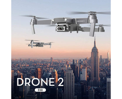 Drones E68 Hd Wide Angle 4K Wifi Drone with Remote Control - Grey