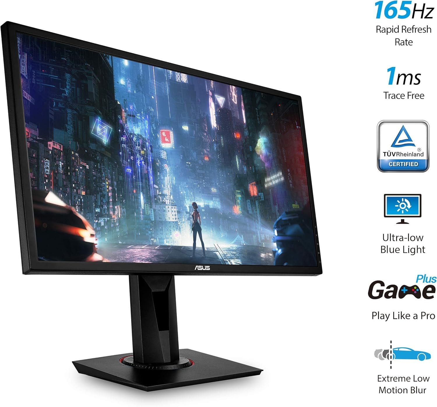 VG248QG 24" G-SYNC Gaming Monitor 165Hz 1080P 0.5Ms Eye Care with DP HDMI Dvi,Black