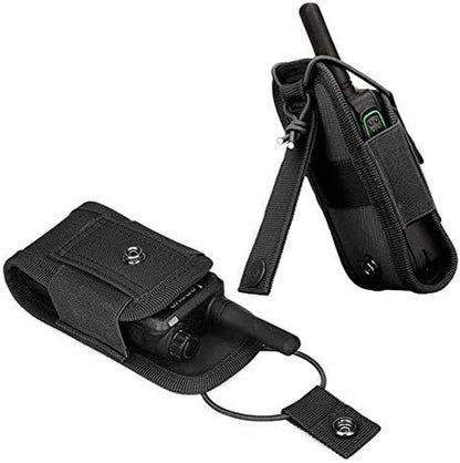 Molle Radio Holder Walkie Talkie Pouch Case for Duty Belt Radio Holster Tactical Hunting Intercom Bag (1 Pack, Black)